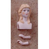 0082676062711 - PORCELAIN DOLL HEAD AND HANDS SET - BLONDE - 2.75 X 1.5 INCHES - 1 SET