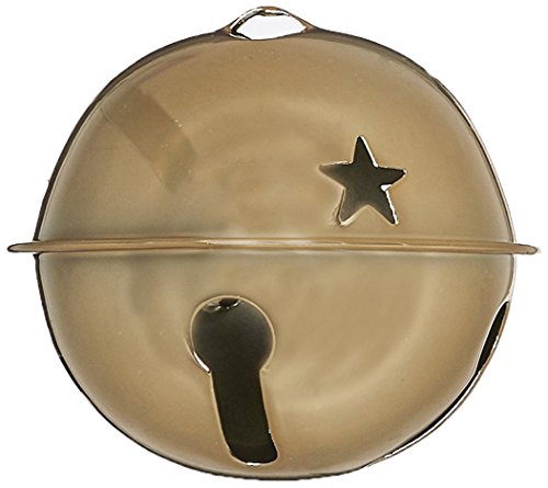 0082676100215 - DARICE 1 PIECE GOLD JINGLE BELL WITH STAR CUTOUTS