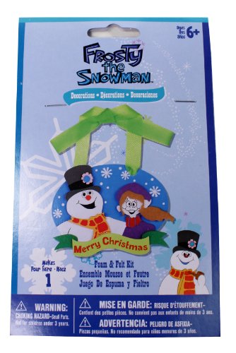 0082676316777 - CHRISTMAS DECORATIONS FROST THE SNOWMAN FOAM AND FELT KIT - FROSTY AND GIRL - 4.25 X 3.25 INCHES