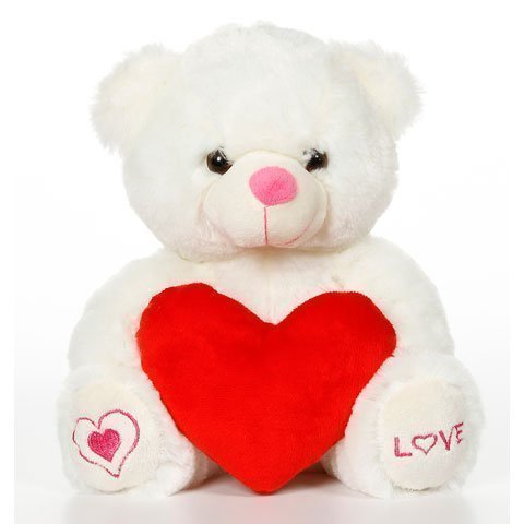 0082676330582 - VALENTINE'S DAY PLUSH LOVE BEAR 10 WHITE HOLDING RED HEART