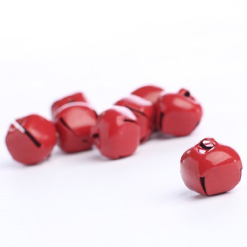 0082676343759 - PACKAGE OF 48 SHINY RED 5/8 DIAMETER JINGLE BELLS FOR EMBELLISHING, CRAFTING AND CREATING