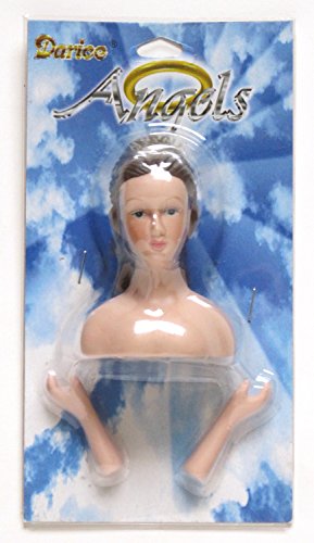 0082676726415 - PORCELAIN BROWN HAIR ANGEL HEADS WITH HANDS