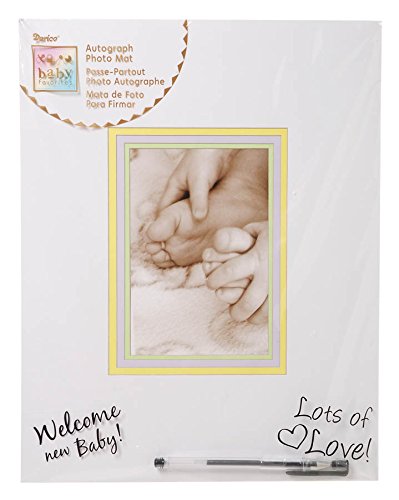 0082676782152 - DARICE BABY SHOWER AUTOGRAPH MAT, 4 BY 6, PASTEL INSET