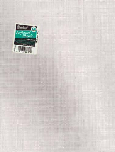 0082676812613 - DARICE 14-COUNT PERFORATED PLASTIC CANVAS, 8-1/2 BY 11-INCH, WHITE