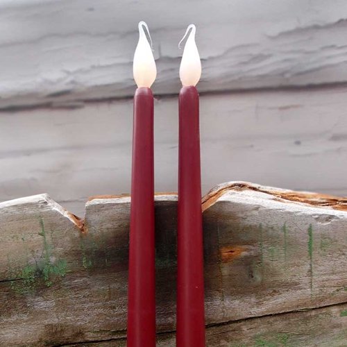 0082676854736 - LED TAPER 11 INCH CANDLES BURGUNDY SET OF 2(PACK OF 1)