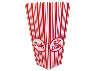 0082676927836 - POPCORN CONTAINER 7 3 RED & WHITE 4 IN