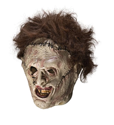 0082686041584 - TEXAS CHAINSAW MASSACRE LEATHER FACE MASK, GRAY, ONE SIZE