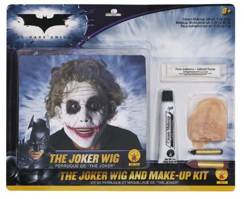 0082686198172 - BATMAN DELUXE JOKER WIG AND MAKE UP KIT, BLACK, ONE SIZE