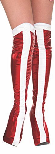 0082686322171 - ADULT'S WONDER WOMAN SUPERHERO FANCY DRESS PARTY ACCESSORY RED BOOT TOPS