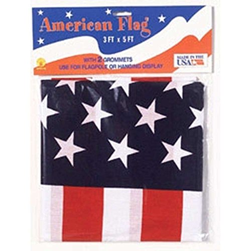 0082686402002 - RUBIE'S COSTUME CO 3'X 5'AMERICAN FLAG-PK60 COSTUME