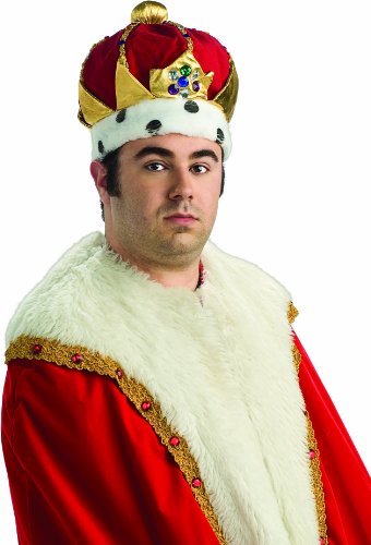 0082686494557 - RUBIE'S COSTUME DELUXE ROYAL KINGS COSTUME CROWN, RED, ONE SIZE