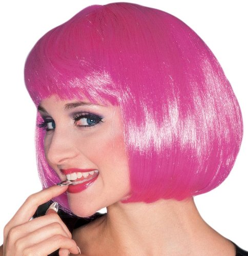 0082686504966 - RUBIE'S COSTUME HOT PINK SUPER MODEL WIG, HOT PINK, ONE SIZE
