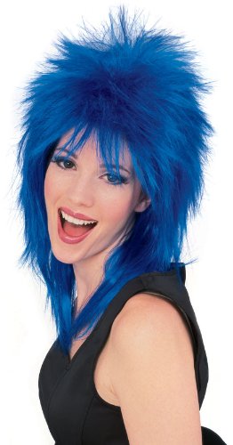 0082686507226 - RUBIE'S COSTUME ROCK STAR SPIKED WIG, BLUE, ONE SIZE