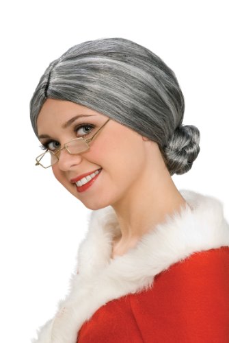 0082686508308 - RUBIES COSTUME CHARACTERS OLD LADY / MRS. SANTA WIG, ONE SIZE