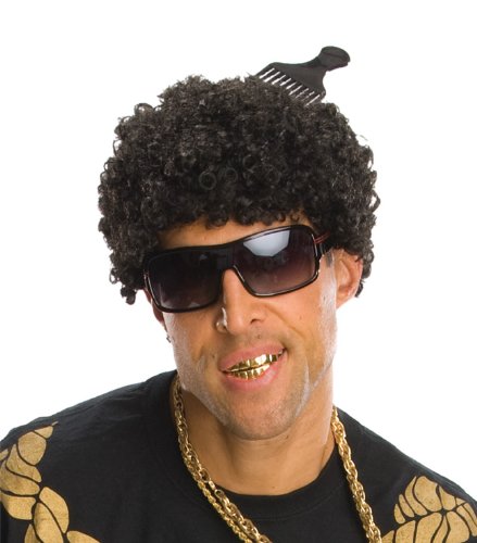0082686519731 - RUBIE'S COSTUME TIGHT AFRO WIG, BLACK, ONE SIZE