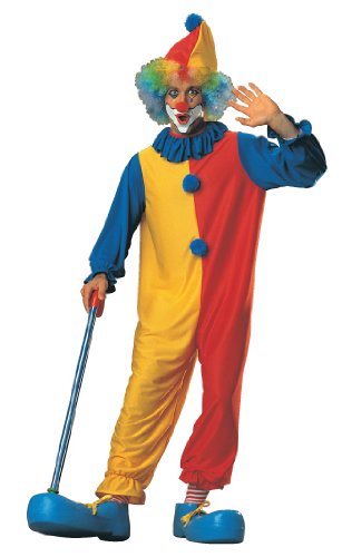0082686550239 - CLASSIC CLOWN ADULT COSTUME, BLUE, YELLOW & RED, STANDARD SIZE-FITS UP TO 44 JACKET