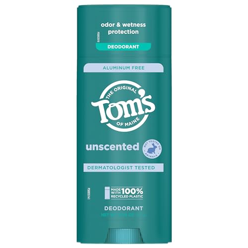 0827854005902 - TOM’S OF MAINE UNSCENTED NATURAL DEODORANT FOR WOMEN AND MEN, ALUMINUM FREE, 3.25 OZ