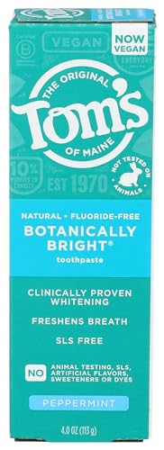 0827854011613 - TOMS OF MAINE BOTANICALLY BRIGHT PEPPERMINT FF TOOTHPASTE, 4 OZ