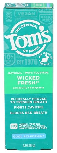 0827854011729 - TOMS OF MAINE WICKED FRESH COOL PEPPERMINT AC TOOTHPASTE, 4 OZ