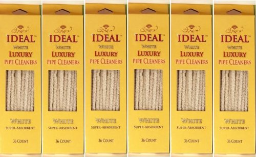 0827912058604 - 6 BOXES IDEAL PIPE CLEANERS - SOFT, WHITE COTTON - 216 COUNT TOTAL