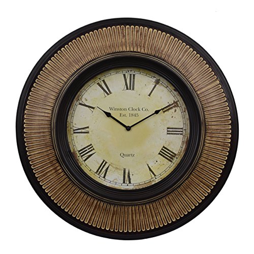 0082803244386 - DECOR THERAPY CLASSIC TRADITIONAL WALL CLOCK (BROWN)