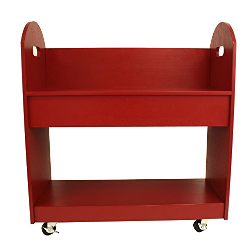 0082803275922 - DÉCOR THERAPY ROLLING BOOKSHELF, RED