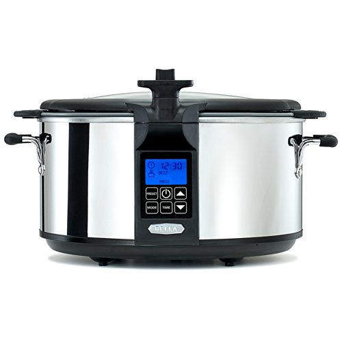 0829486141249 - BELLA 14124 PROGRAMMABLE SLOW COOKER WITH SEARING POT, 6.5-QUART, STAINLESS STEEL