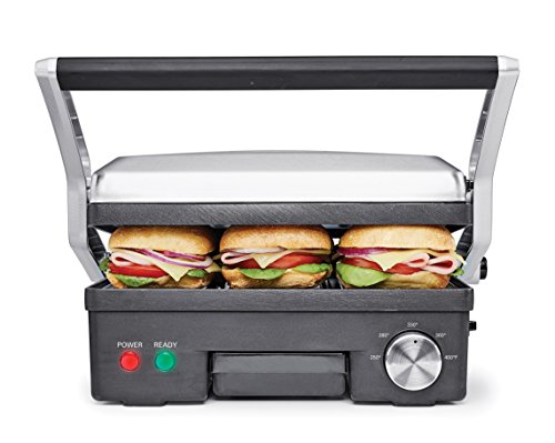 0829486144646 - BELLA 4-IN-1 CONTACT GRILL GRIDDLE AND PANINI MAKER COMBO, STAINLESS STEEL AND BLACK 14464