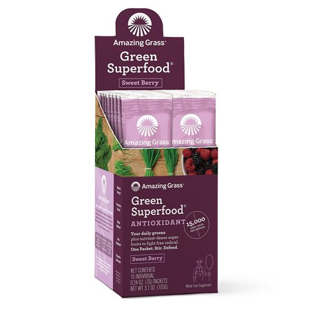 0829835000807 - GREEN SUPERFOOD DRINK POWDER BERRY 15 PACKETS