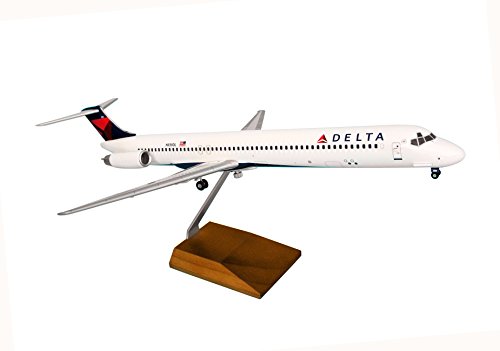 0830715186078 - DARON WORLDWIDE TRADING SKR8607 SKYMARKS DELTA MD-80 1/100 2007 LIVERY W/WOOD STAND AND GEAR MODEL KIT