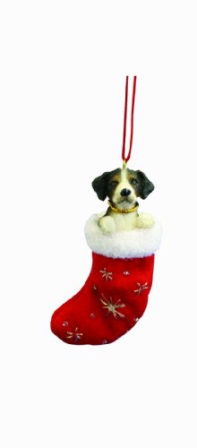 0831310130022 - BERNESE MT. DOG CHRISTMAS STOCKING ORNAMENT WITH SANTA'S LITTLE PALS HAND PAINTED AND STITCHED DETAIL