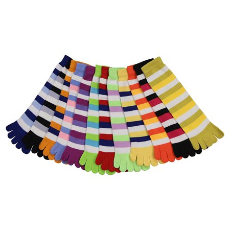 0832313136875 - URBAN BOUNDARIES® CLASSIC STRIPED TOE SOCKS 12-PACK (FITS AGES 13+, SHOE SIZE 5-10)