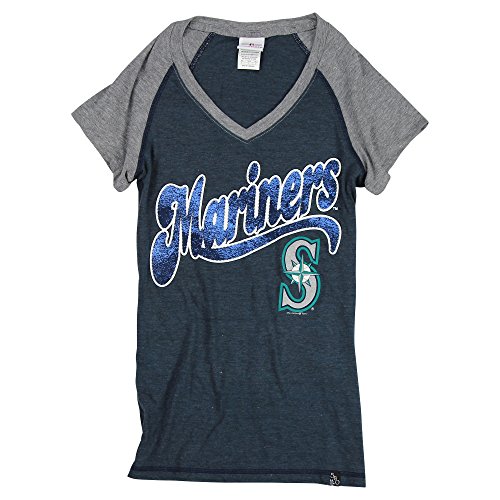 0832313696577 - WOMEN'S MLB TEAM ATHLETIC STYLE T-SHIRT (SEATTLE MARINERS, LARGE)