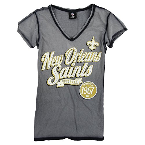 0832313750323 - WOMEN'S NFL TEAM APPAREL FADED T-SHIRT (NEW ORLEANS SAINTS, SMALL)