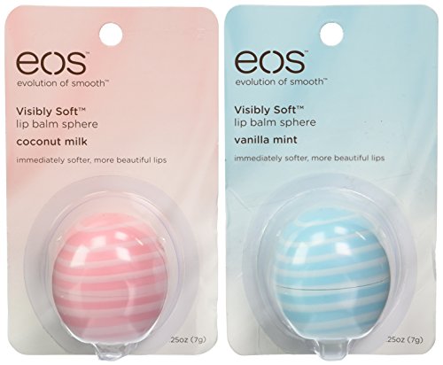 0832992010039 - EOS VISIBLY SOFT LIP BALM DUO (COCONUT MILK AND VANILLA MINT), 1 PACK OF EACH