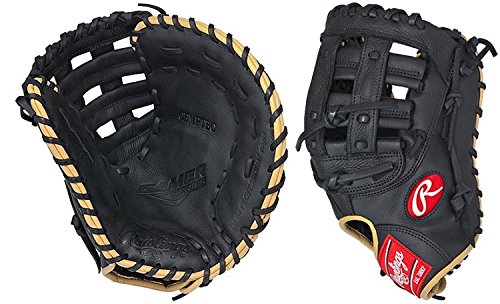 0083321311352 - RAWLINGS GAMER 1ST BASE MITTS WITH TAPER MODIFIED PRO H WEB, LEFT HAND, BLACK, 12