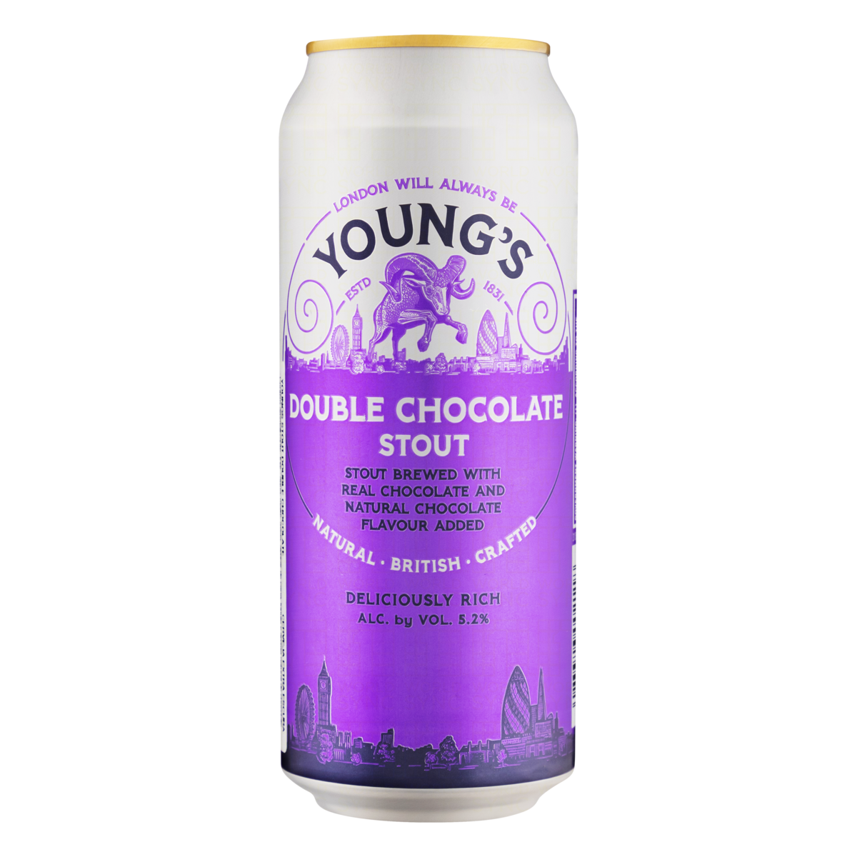 0083326002118 - CERVEJA STOUT DOUBLE CHOCOLATE YOUNGS LATA 440ML