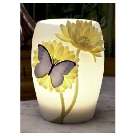 0835721550080 - BLUE BUTTERFLY & GERBER DAISY NIGHT LAMP BY IBIS & ORCHID #55008