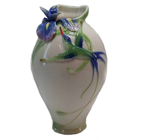 0837009002038 - LONG TAIL HUMMINGBIRD COLLECTION BY FRANZ VASE LONG TAIL HBIRD