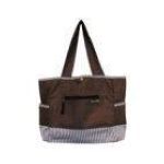 0837166011263 - TULIP TOTE BAG WITH CHANGING PAD BLUE AND BROWN STRIPE