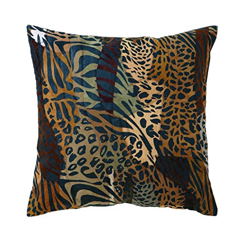 0837303236504 - BENZARA LEATHER PILLOW WITH SPOTTED PATTERN