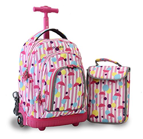 0837309202497 - J WORLD NEW YORK LOLLIPOP KIDS' ROLLING BACKPACK WITH LUNCH BAG, RAIN, ONE SIZE