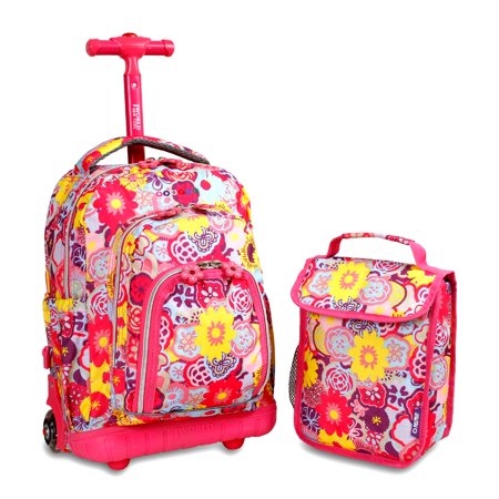0837309300049 - J WORLD NEW YORK LOLLIPOP KIDS' ROLLING BACKPACK WITH LUNCH BAG, POPPY PANSY, ONE SIZE