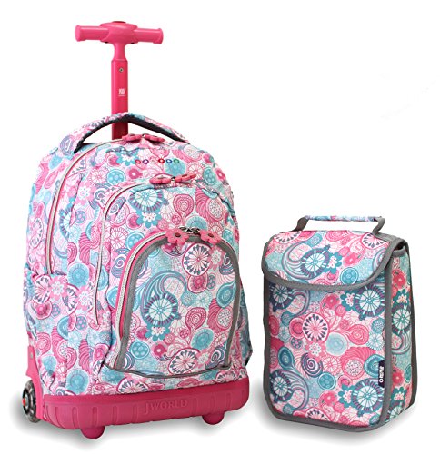 0837309308809 - J WORLD NEW YORK LOLLIPOP KIDS' ROLLING BACKPACK WITH LUNCH BAG, BLUE RASPBERRY, ONE SIZE