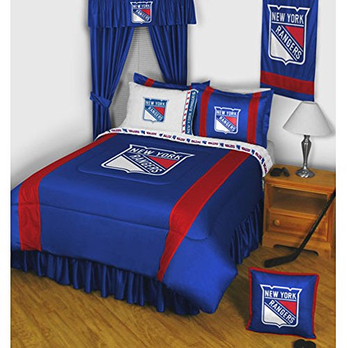 0837654754368 - NHL NEW YORK RANGERS 5PC BED IN A BAG QUEEN BEDDING SET