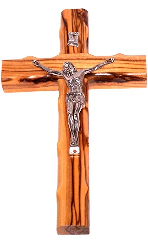 0837654873533 - OLIVE WOOD CROSS WITH CRUCIFIX (5.5H)
