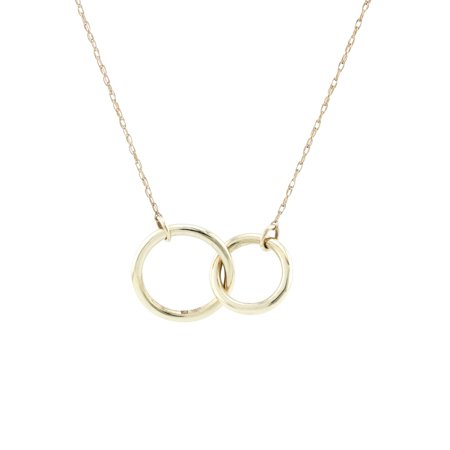 0837958010771 - 14K YELLOW GOLD DOUBLE CIRCLE PENDANT NECKLACE
