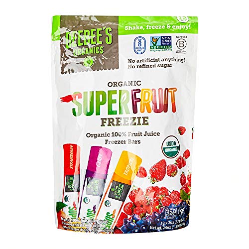 0838913000127 - DEEBEE’S 100% ORGANICS SUPER FRUIT FREEZIE FROZEN JUICE BARS - GRAPE, STRAWBERRY AND TROPICAL FRUIT POPSICLES - NUT, GLUTEN AND DAIRY-FREE, NO ADDED SUGARS - VEGAN,KOSHER AND NON-GMO 30 PACK (30-PACK)