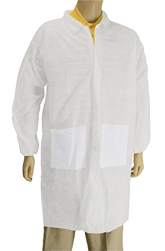 0839409996610 - MAJOR GLOVES 00-9120-M SMS LAB COAT WITH TWO POCKETS, MEDIUM WHITE (PACK OF 30)