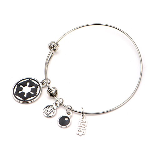 0839546004216 - STAR WARS GALACTIC EMPIRE SYMBOL CHARM STAINLESS STEEL EXPANDABLE BRACELET